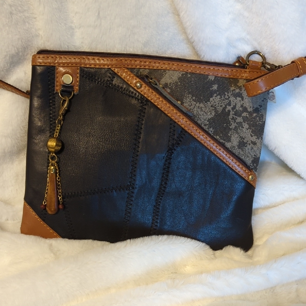 Stylish Black and Brown Crossbody Bag